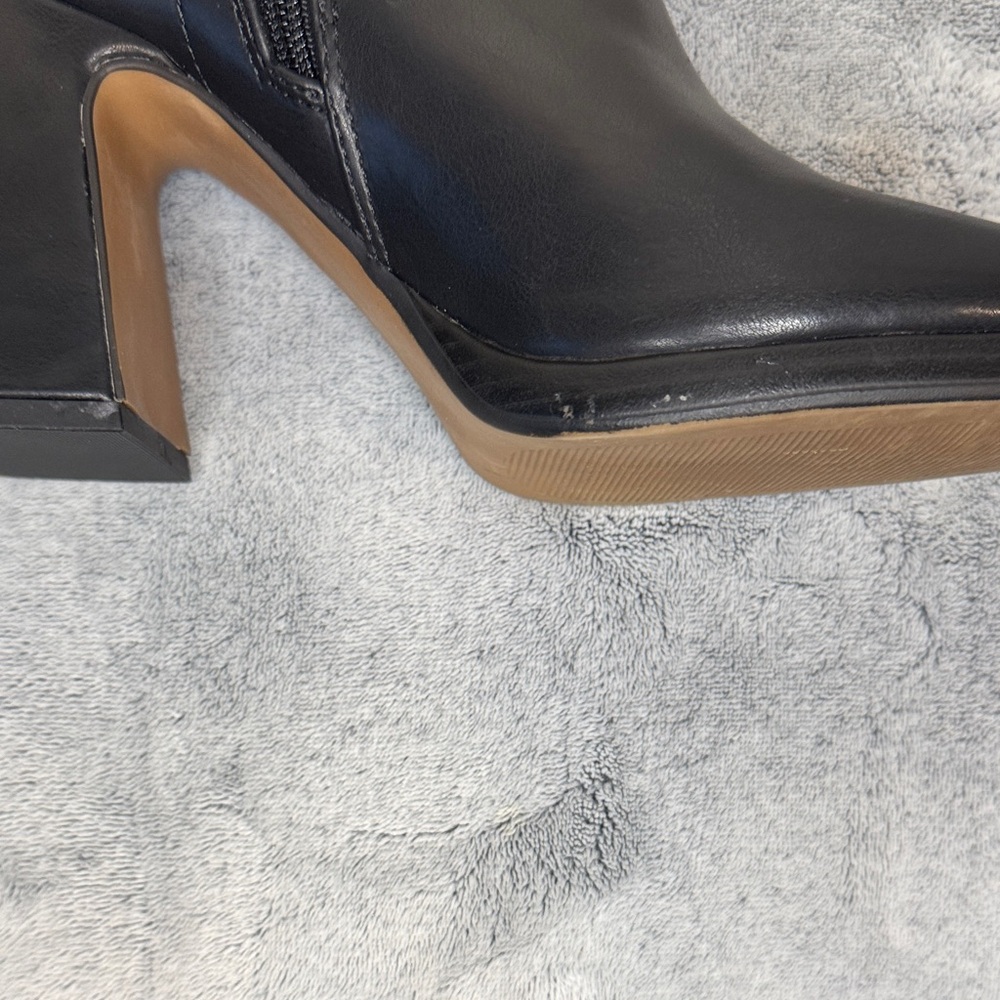 LIKE NEW Kensie “Axe” Black Block Heel Booties - Square Toe - Side Zip - 6.5 - Picture 10 of 12